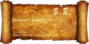 Bohner Román névjegykártya